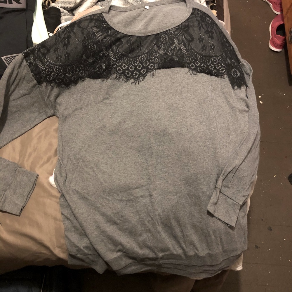 Black and grey long sleeve shirt